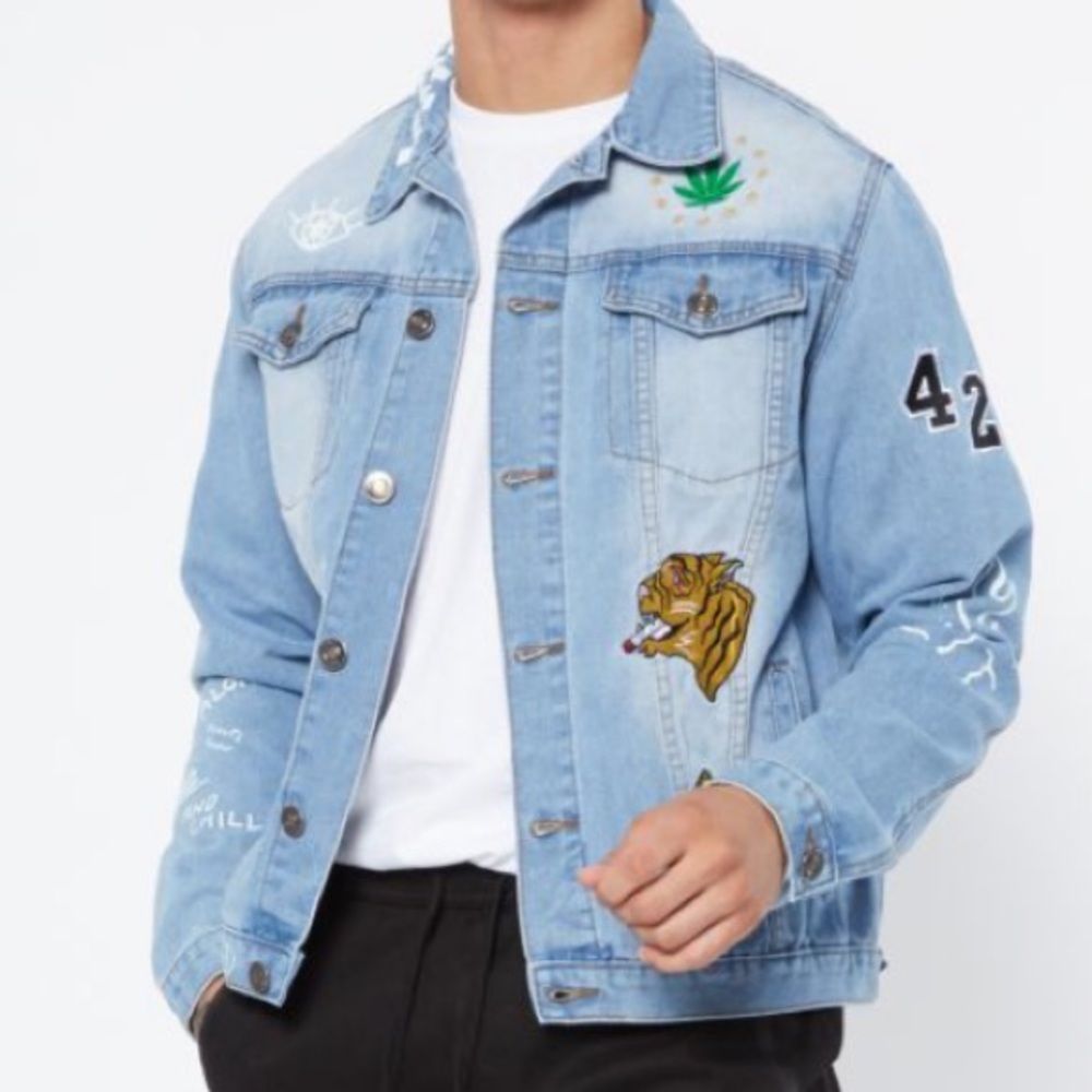 Light wash legalize good vibes jacket NWT LARGE